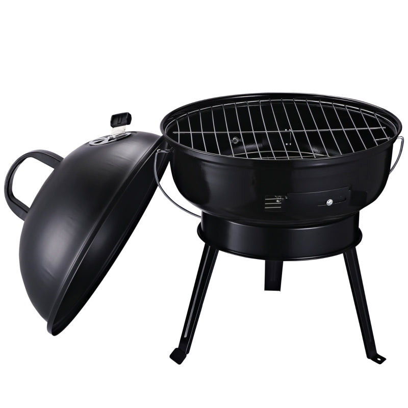 Outsunny Metal Portable Tripod Charcoal BBQ Grill Black