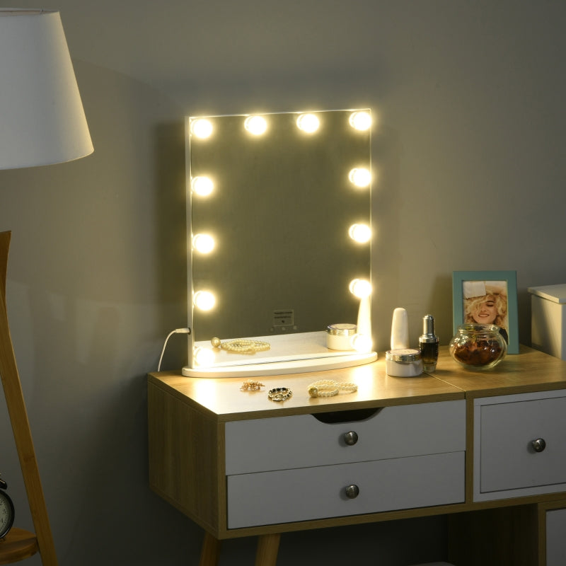 Hollywood Mirror With Lights For Makeup Dressing Table, White