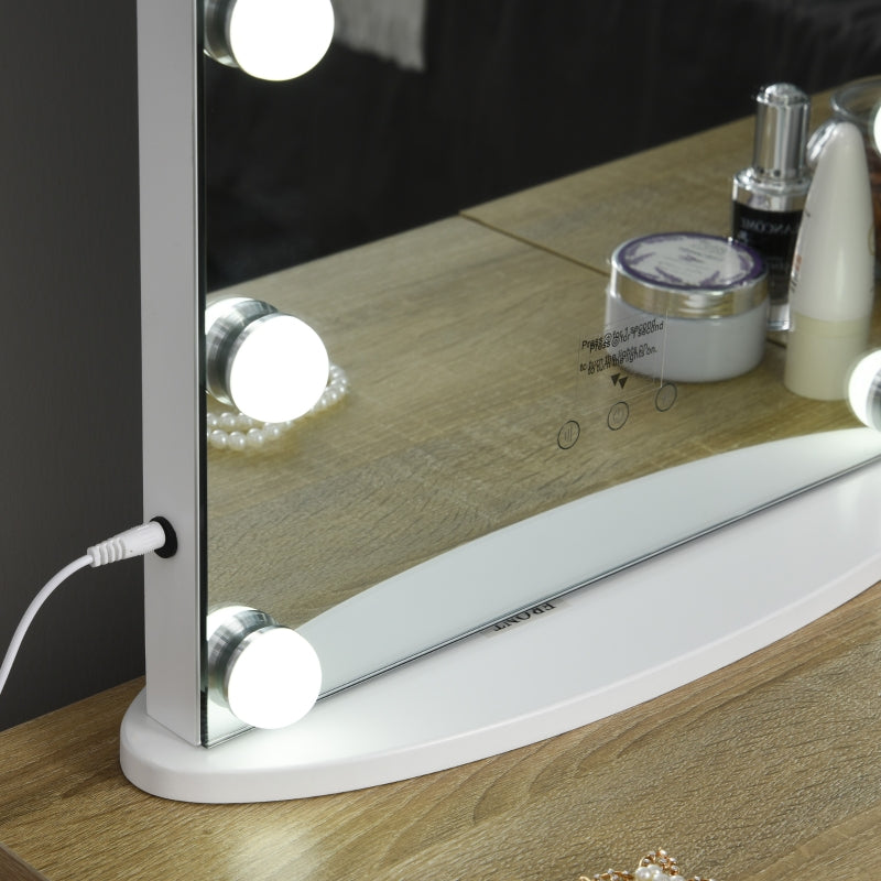 Hollywood Mirror With Lights For Makeup Dressing Table, White