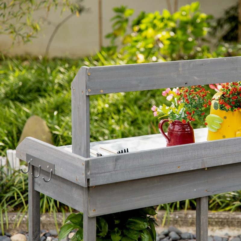 Garden Potting Table Wooden Workstation