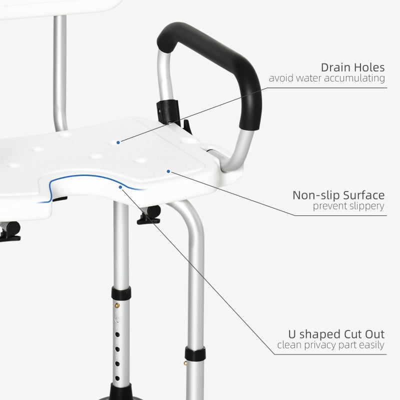 Shower Chair For The Elderly And Disabled, White