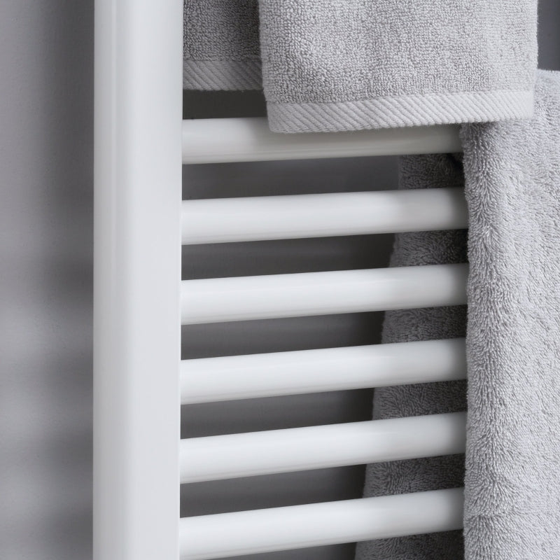 Curved Heated Towel Rail, White