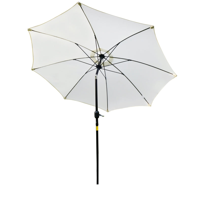 Outsunny 2.6M Umbrella Parasol-Cream White