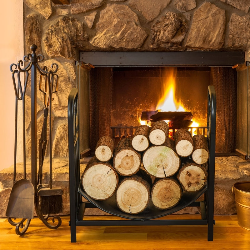 Firewood Log Rack Curved Fireplace Holder