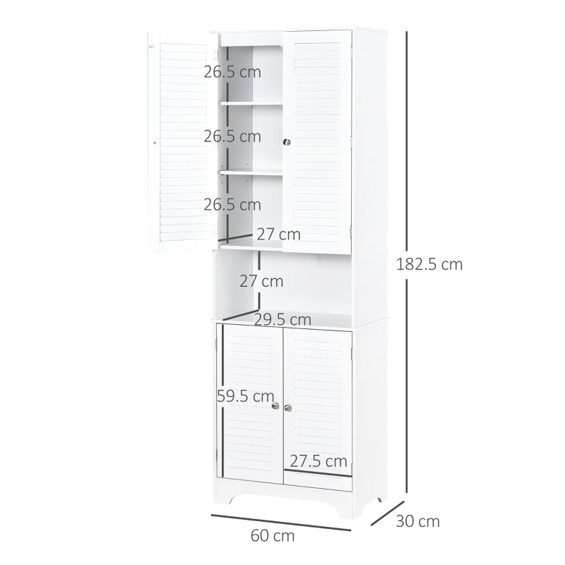 Tall Freestanding Bathroom Cabinet Retro Shutters