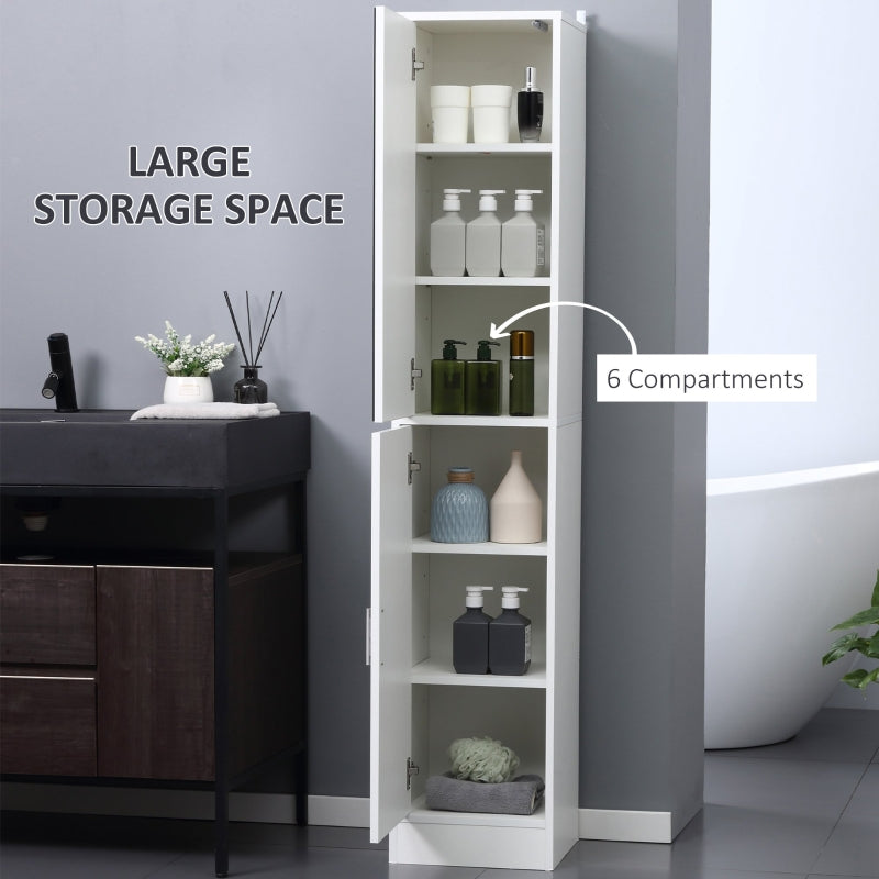 Tall Mirrored Bathroom Cabinet, White