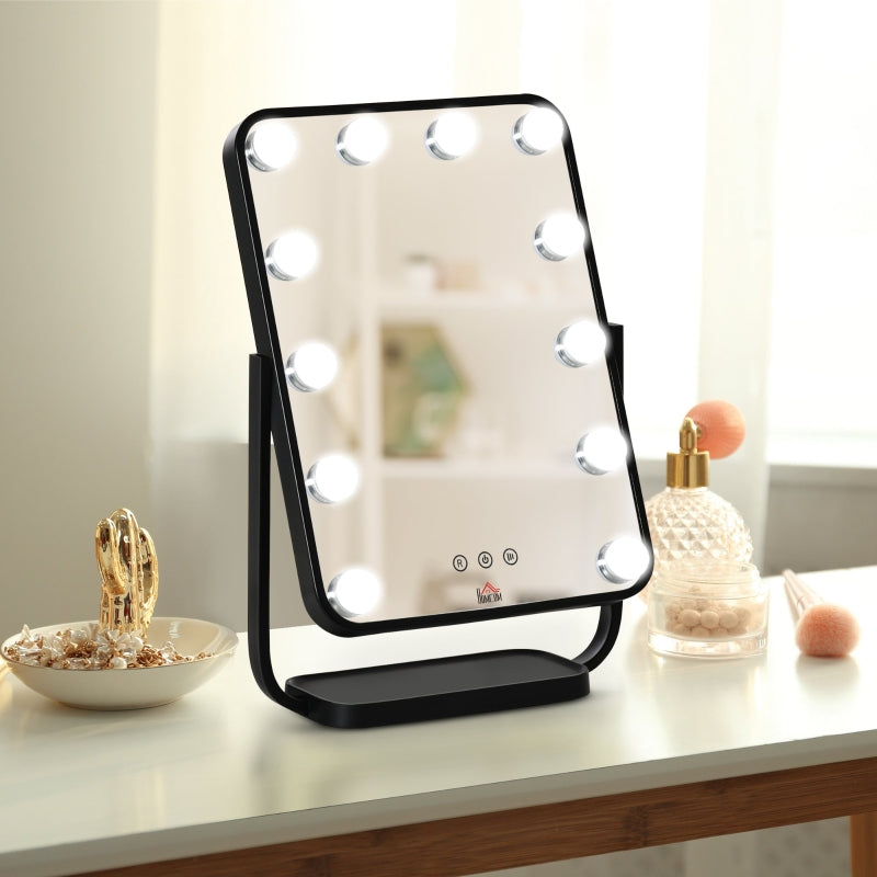 Hollywood Makeup Mirror With LED Lights, Black