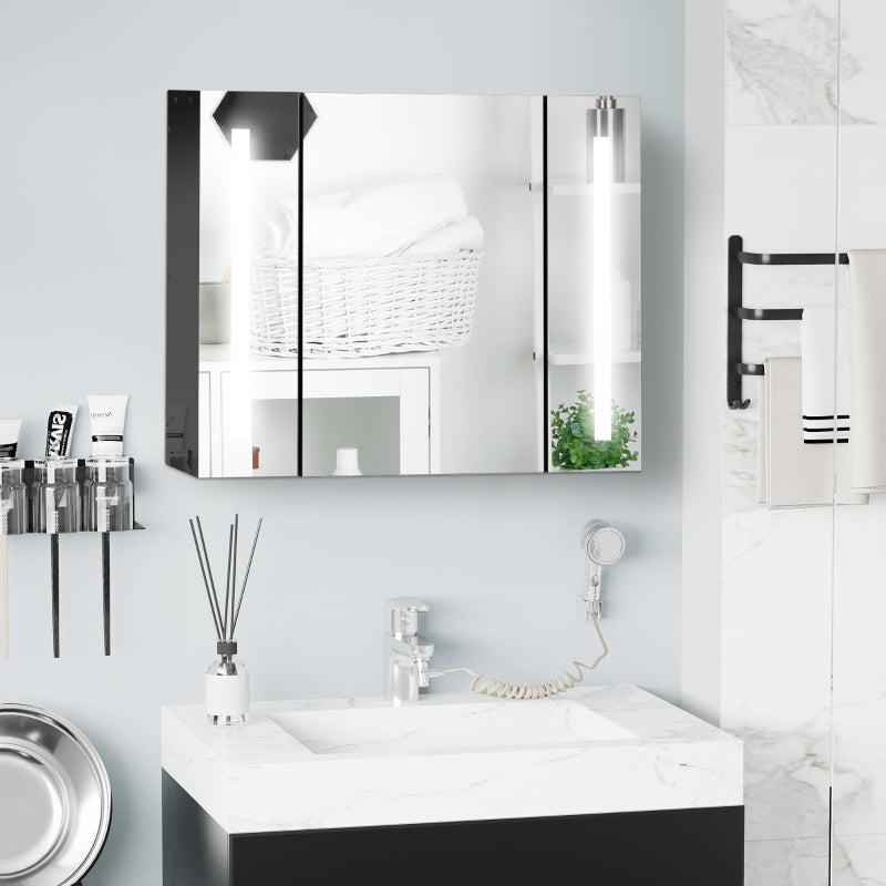 LED Bathroom Cabinet With Mirror Black