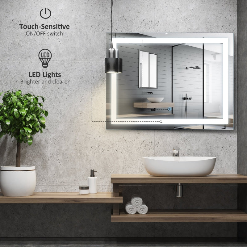 80x60cm LED Bathroom Mirror Wall Mounted