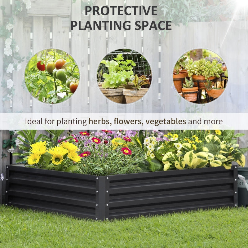 Square Raised Garden Bed Box - Grey