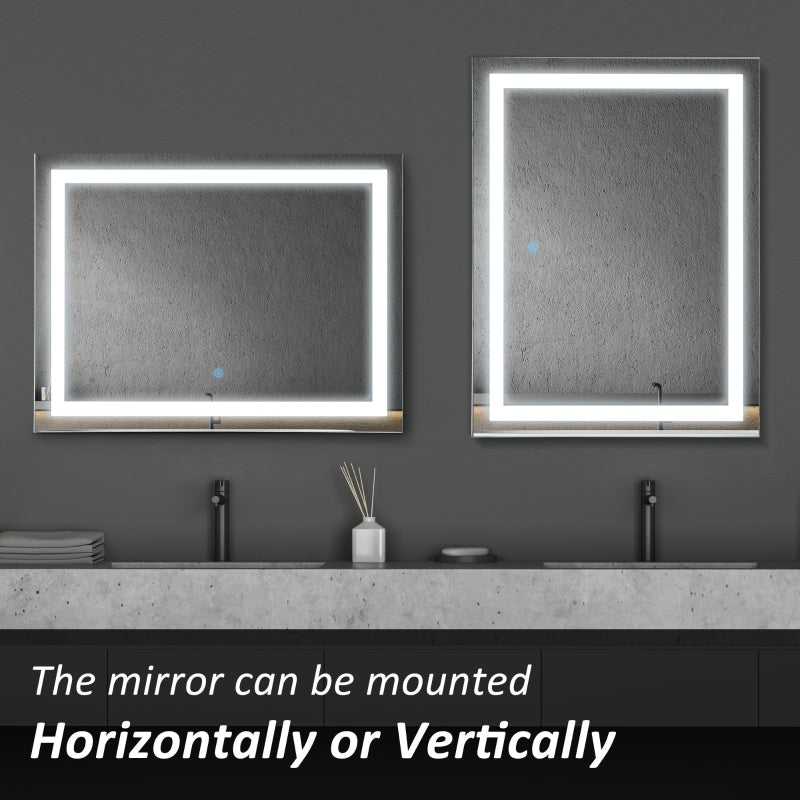 80x60cm LED Bathroom Mirror Wall Mounted