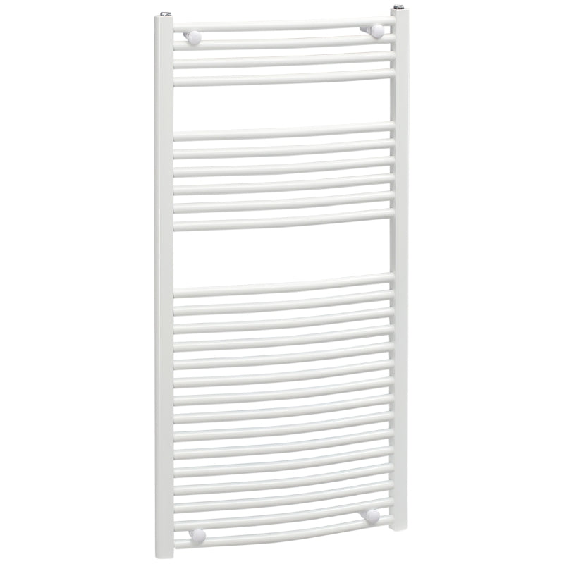 Curved Heated Towel Rail, White