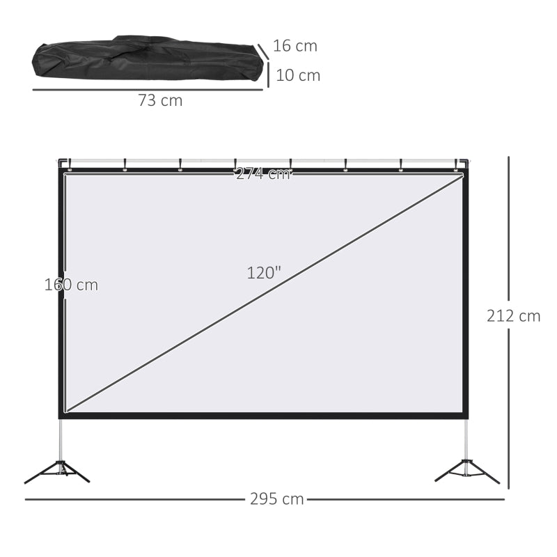 Projector Screen And Stand With Carry Bag