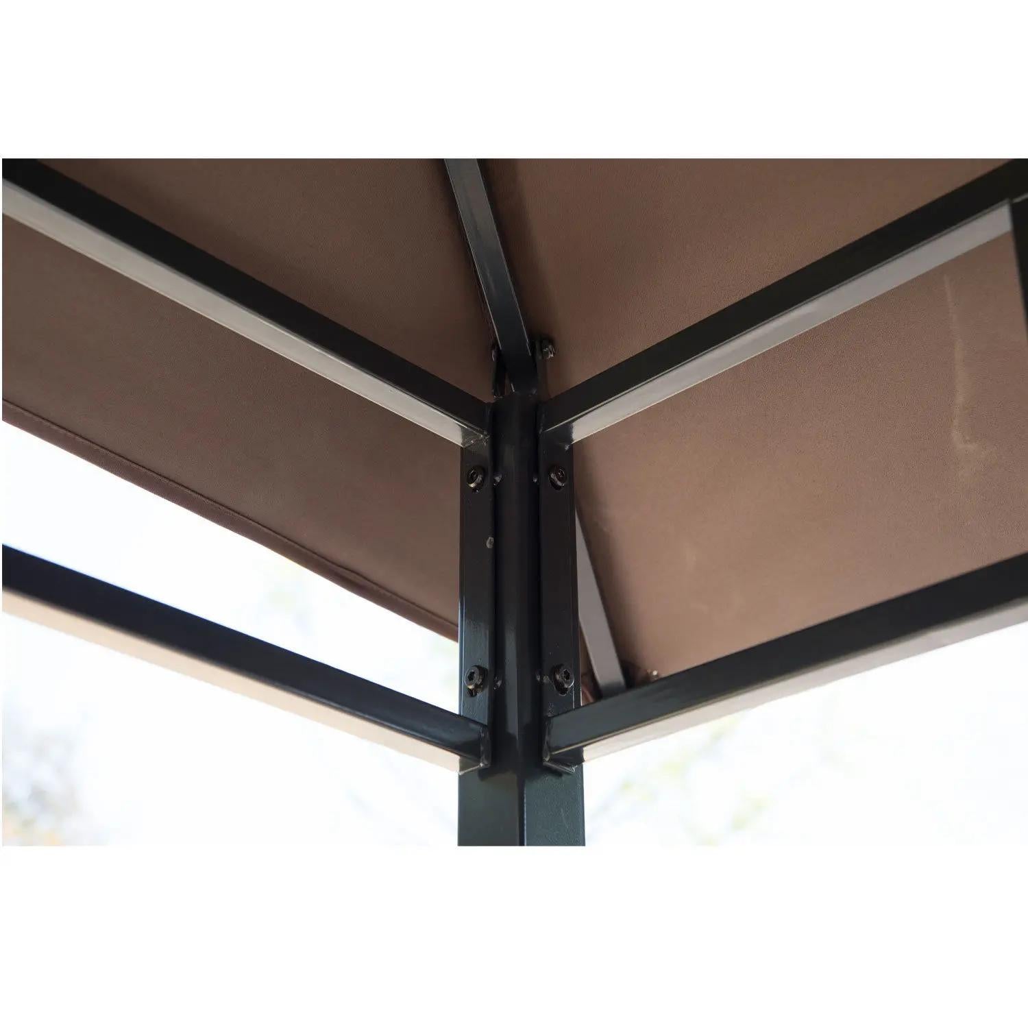 Gazebo Grill Canopy Barbecue Tent Shelter Patio Deck Cover - Coffee