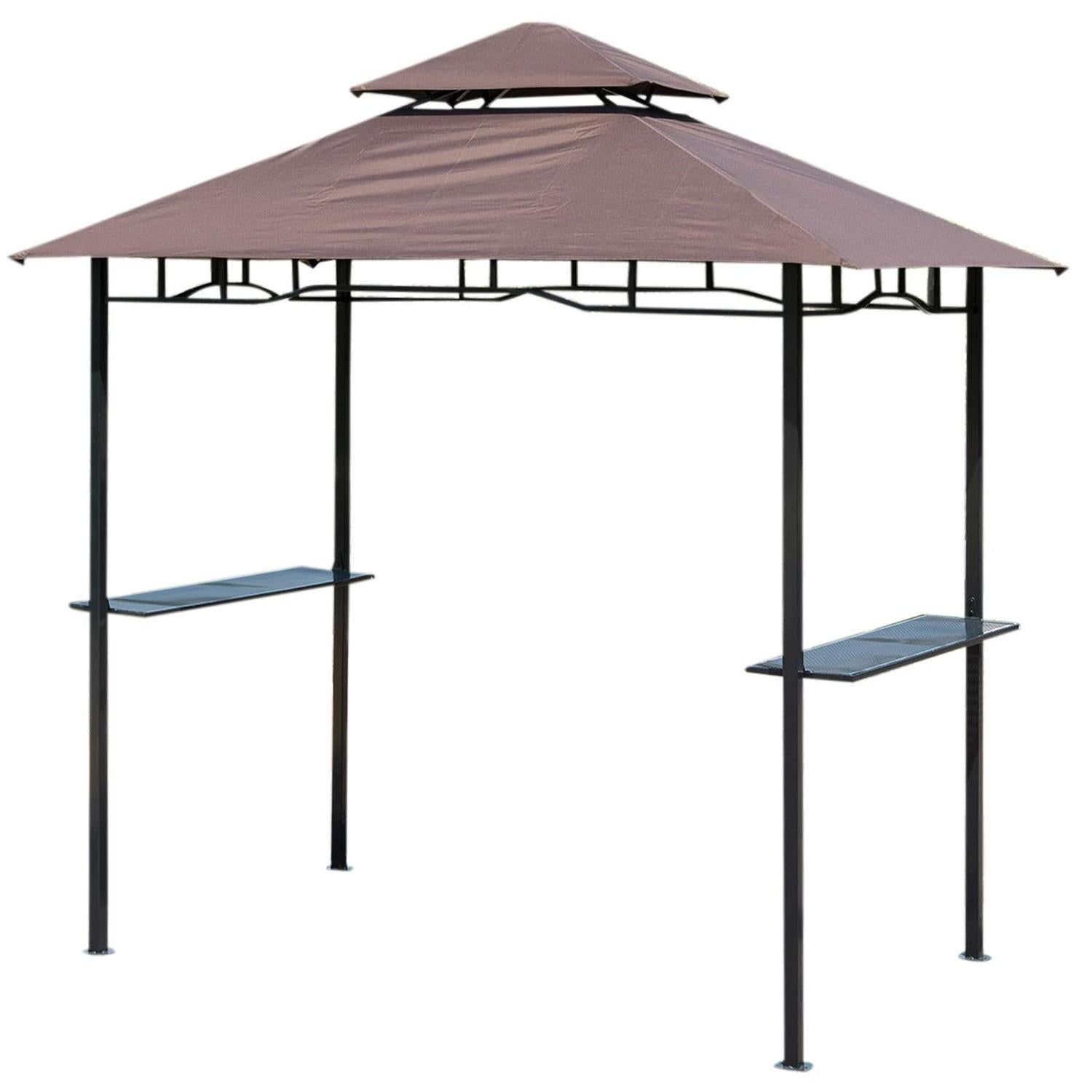 Gazebo Grill Canopy Barbecue Tent Shelter Patio Deck Cover - Coffee
