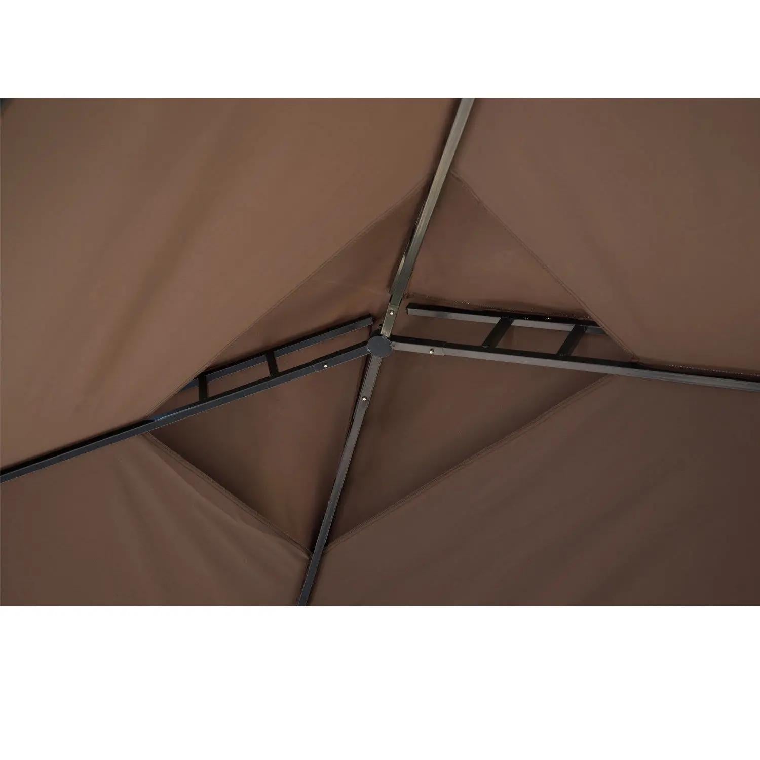 Gazebo Grill Canopy Barbecue Tent Shelter Patio Deck Cover - Coffee