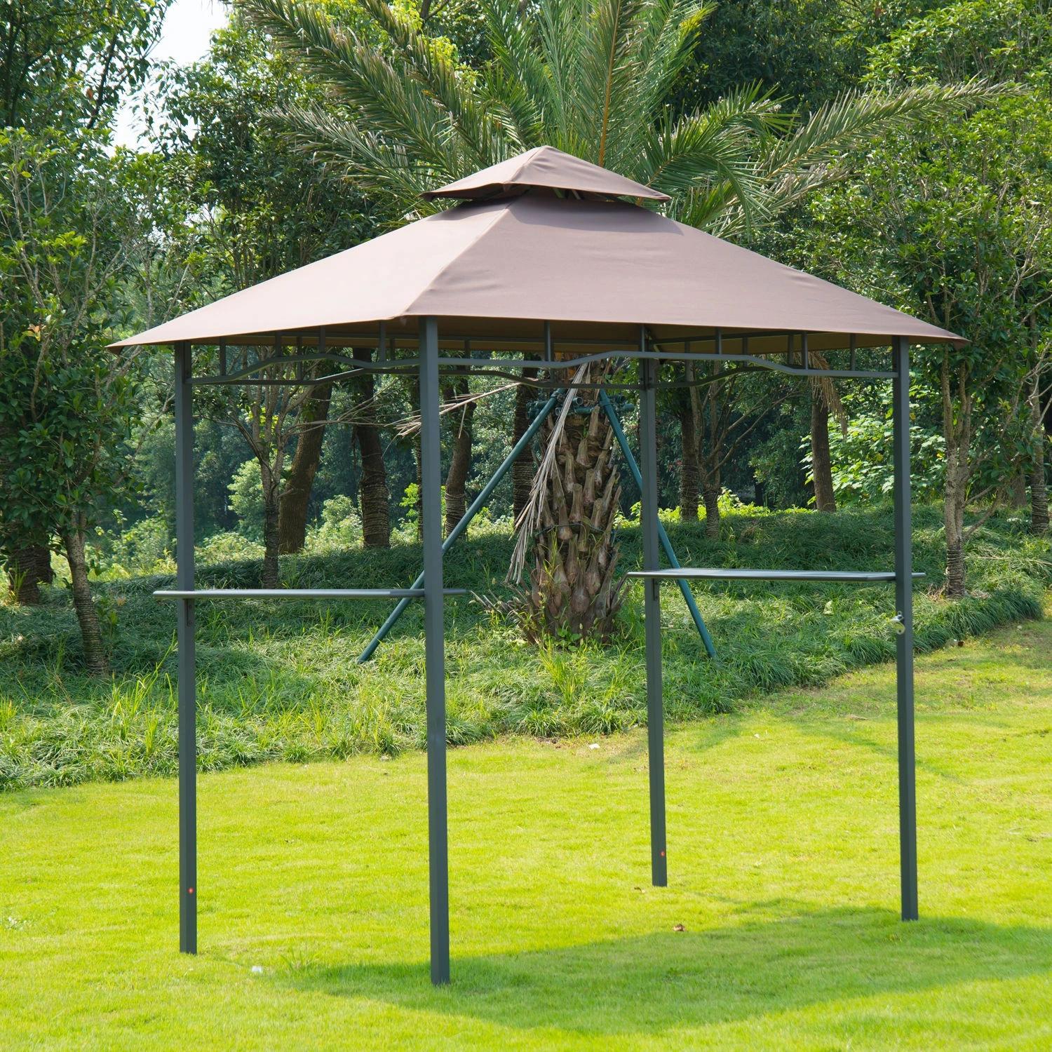 Gazebo Grill Canopy Barbecue Tent Shelter Patio Deck Cover - Coffee