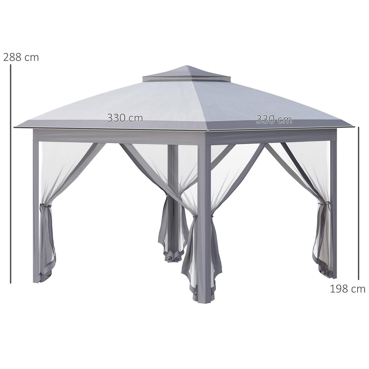 Pop Up Canopy , Double Roof Foldable Tent - Grey