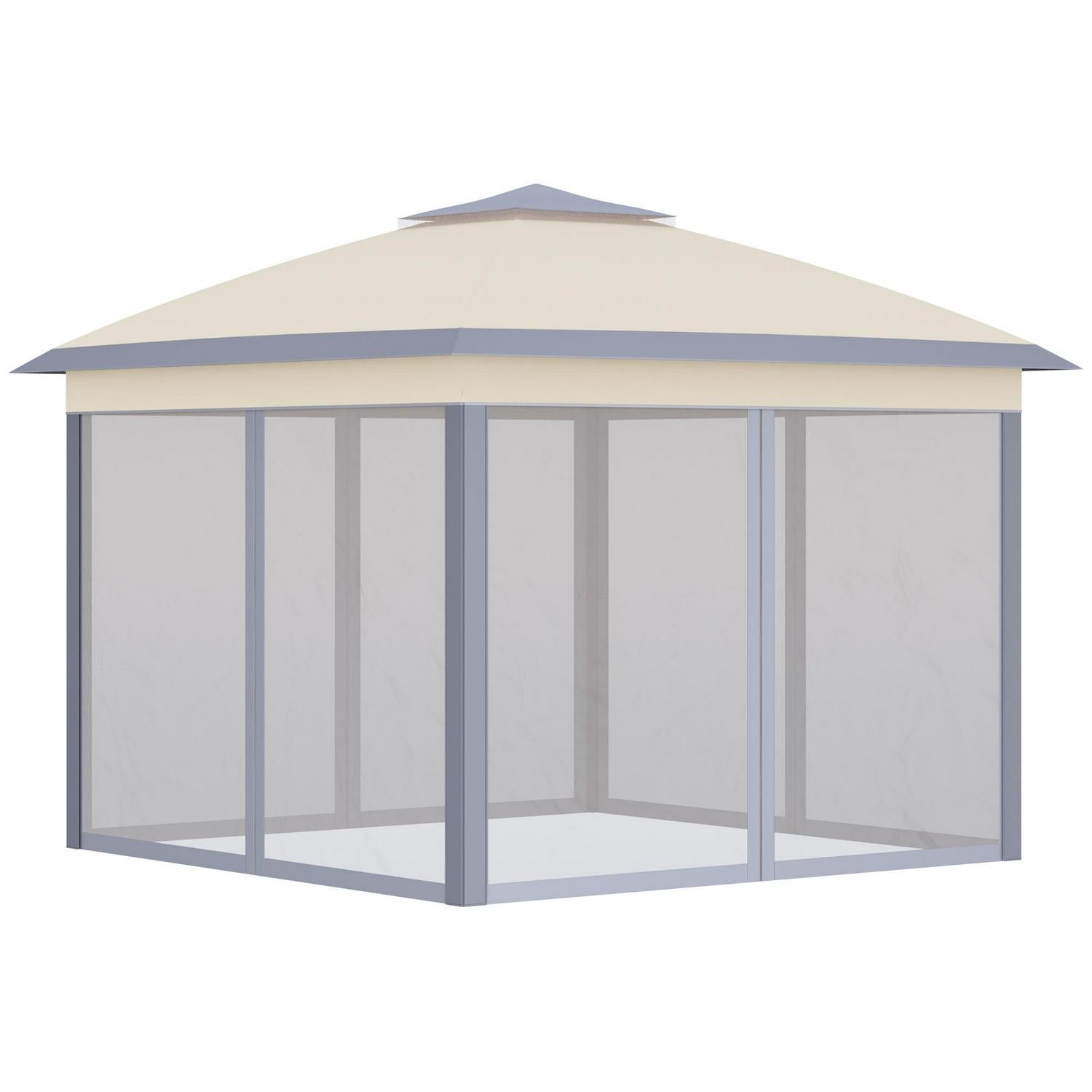 Pop Up Canopy, Double Roof Foldable Tent - Beige