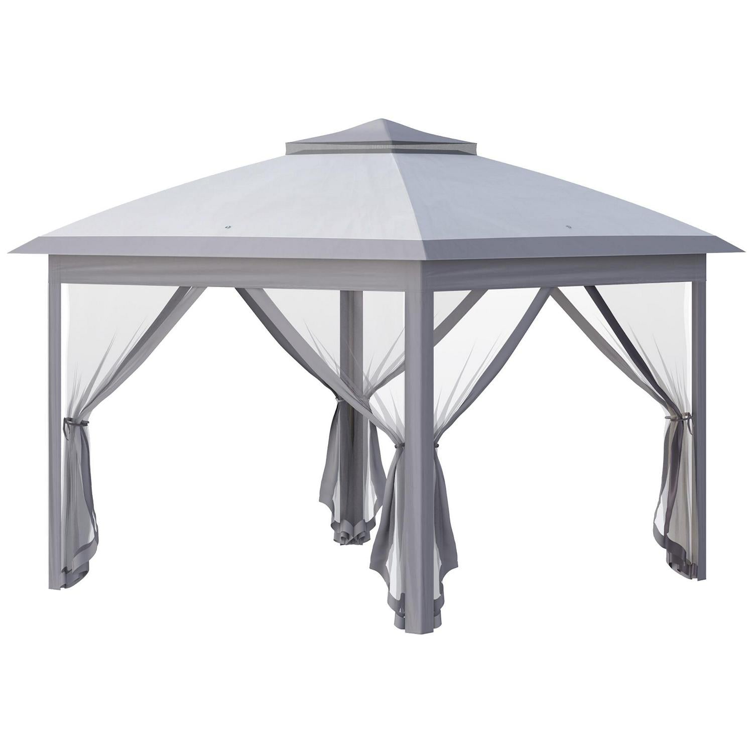 Pop Up Canopy , Double Roof Foldable Tent - Grey