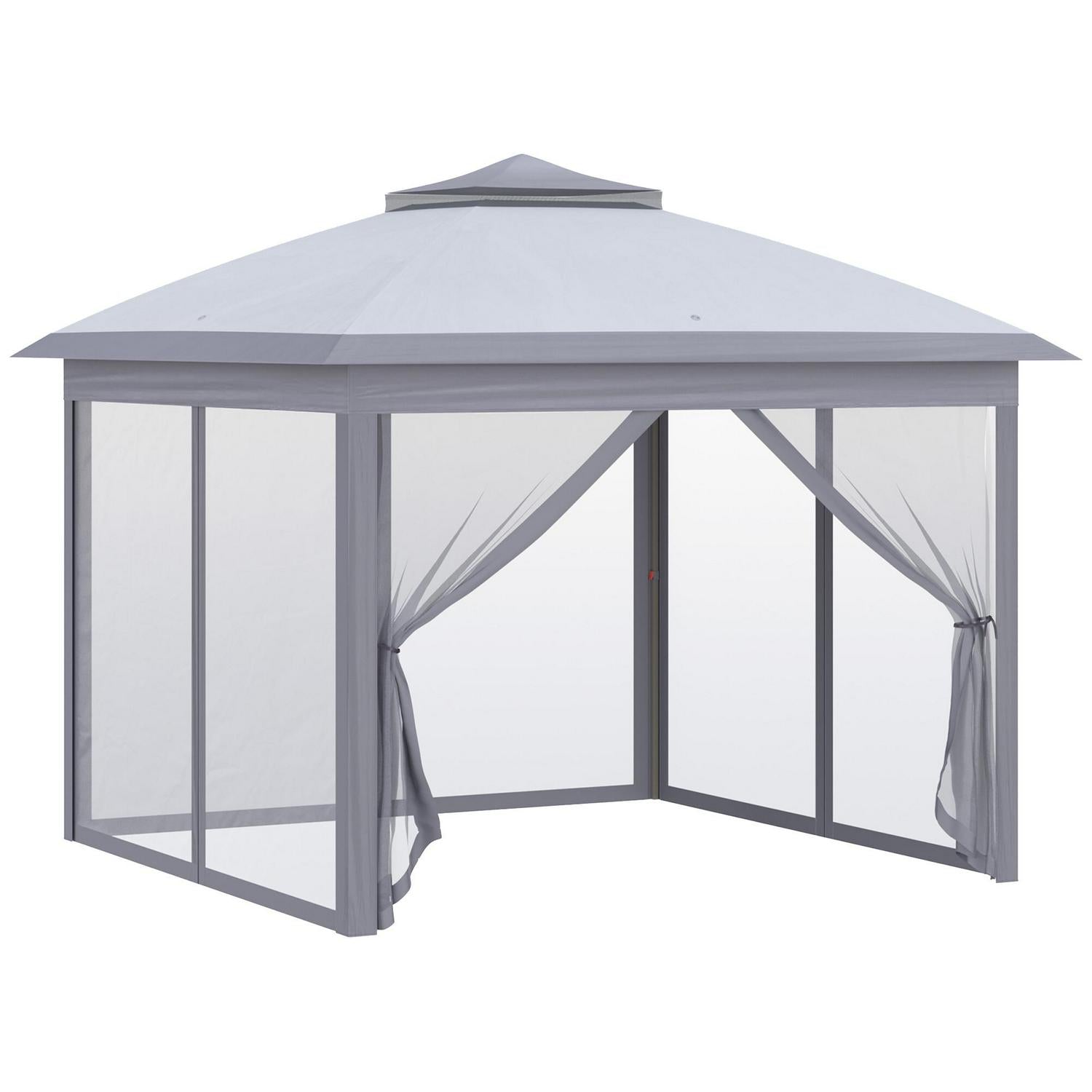 Pop Up Canopy , Double Roof Foldable Tent - Grey