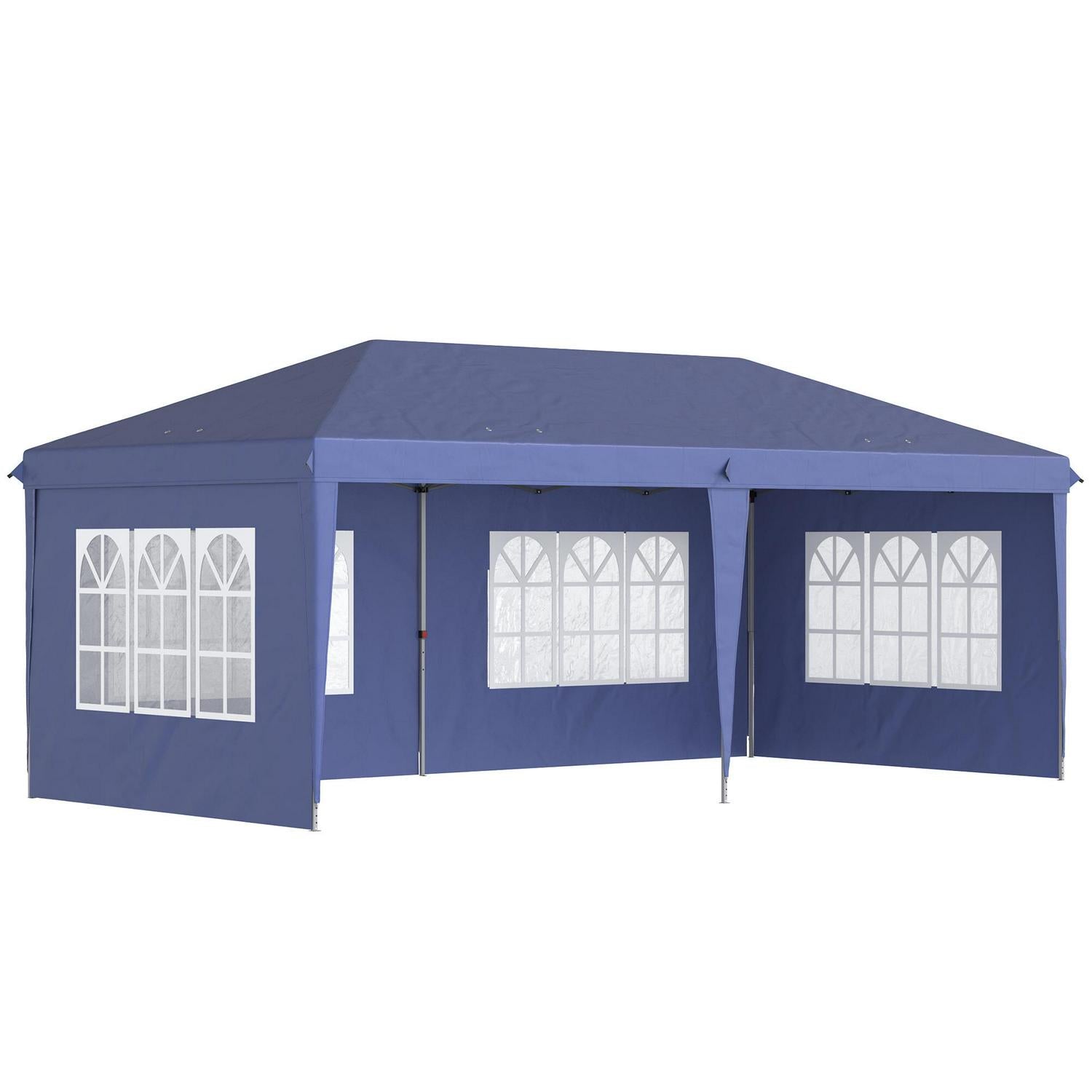 Pop Up Gazebo, Party Tent With Sidewalls And Storage Bag- Blue