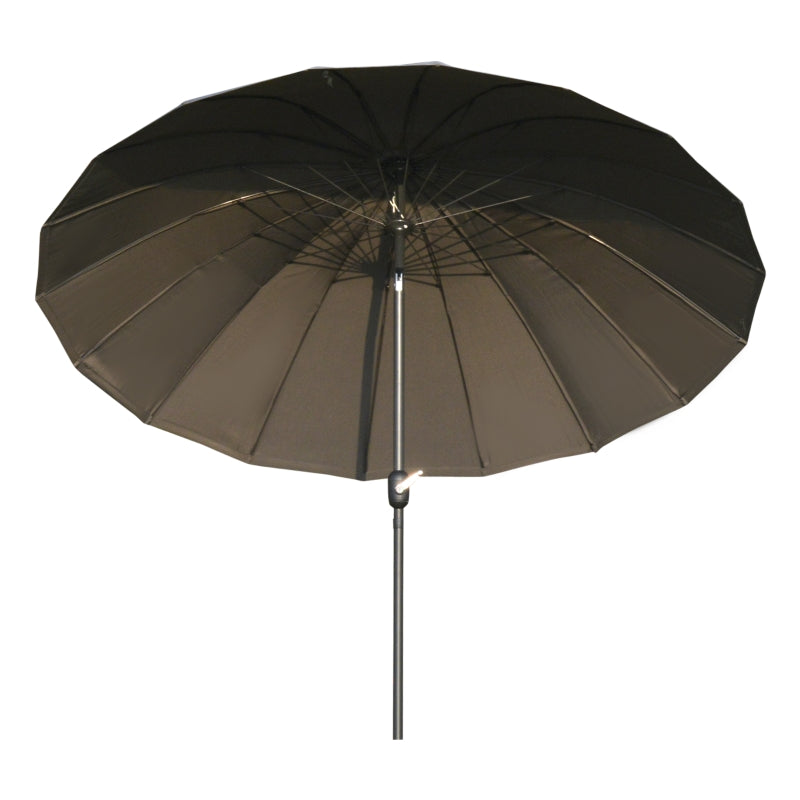Parasol With 18 Sturdy Ribs Push Button Tilt Crank For Garden Dark Grey