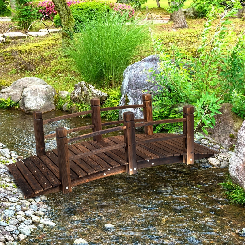 1.5M Wooden Garden Bridge Lawn Décor