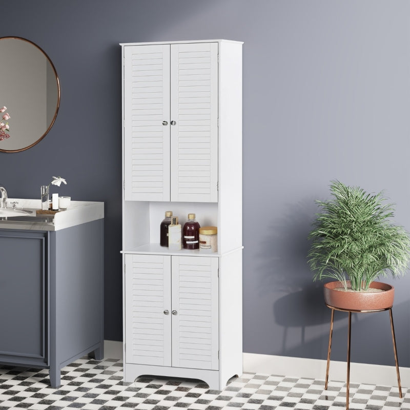 Tall Freestanding Bathroom Cabinet Retro Shutters