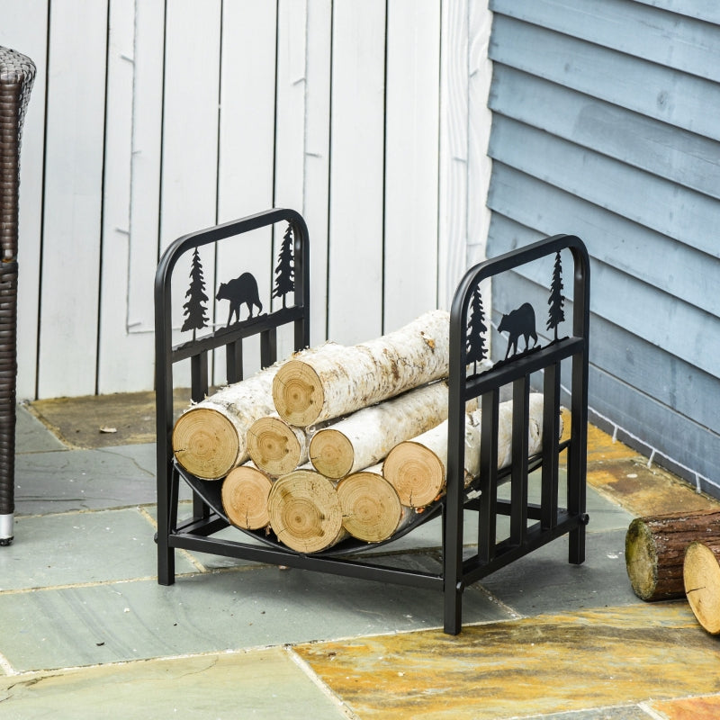 Firewood Log Rack Curved Fireplace Holder