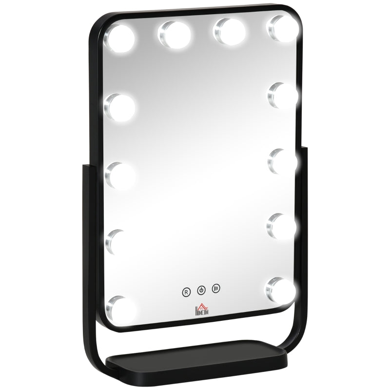 Hollywood Makeup Mirror With LED Lights, Black