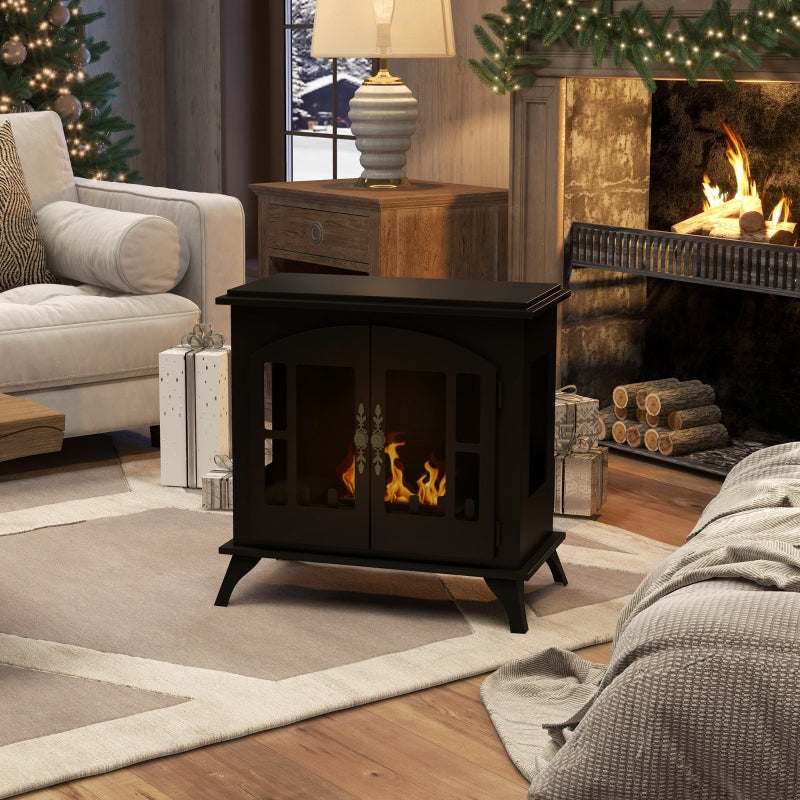 Freestanding Ethanol Fireplace Stove, Black