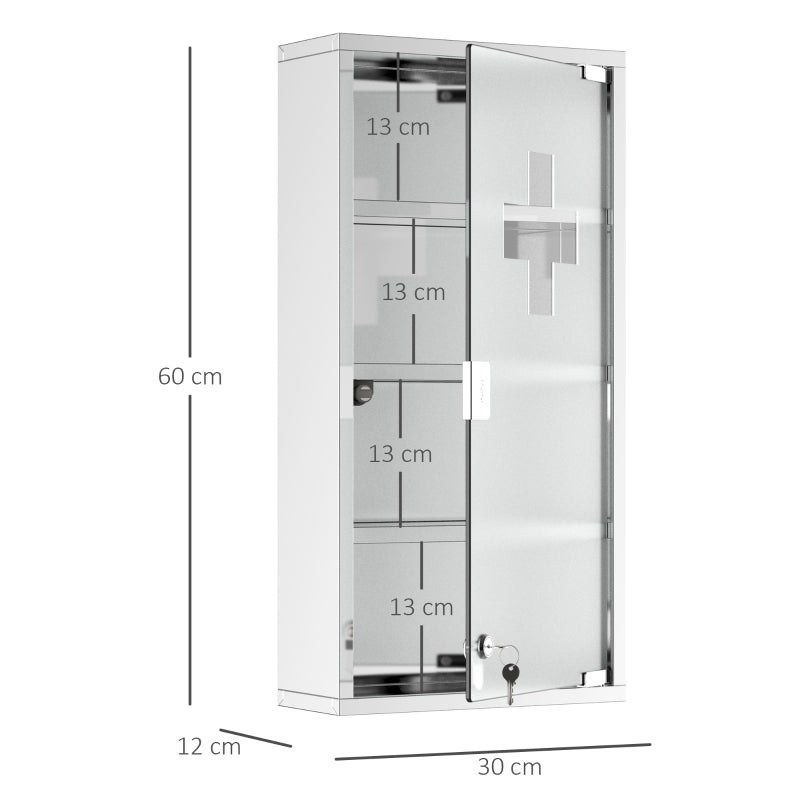 4 Tier Stainless Steel Wall Mounted Medicine Cabinet