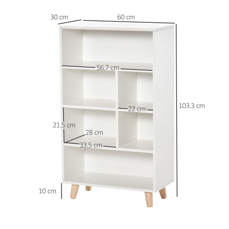 Bookcase Modern Bookshelf Display Cabinet, White