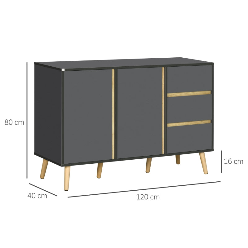 Modern Kitchen Cupboard With Double Doors And 3 Drawers