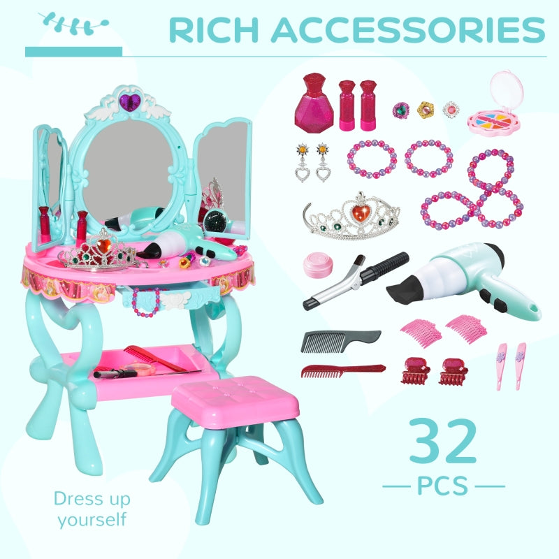 Children's Princess Dressing Table And Stool