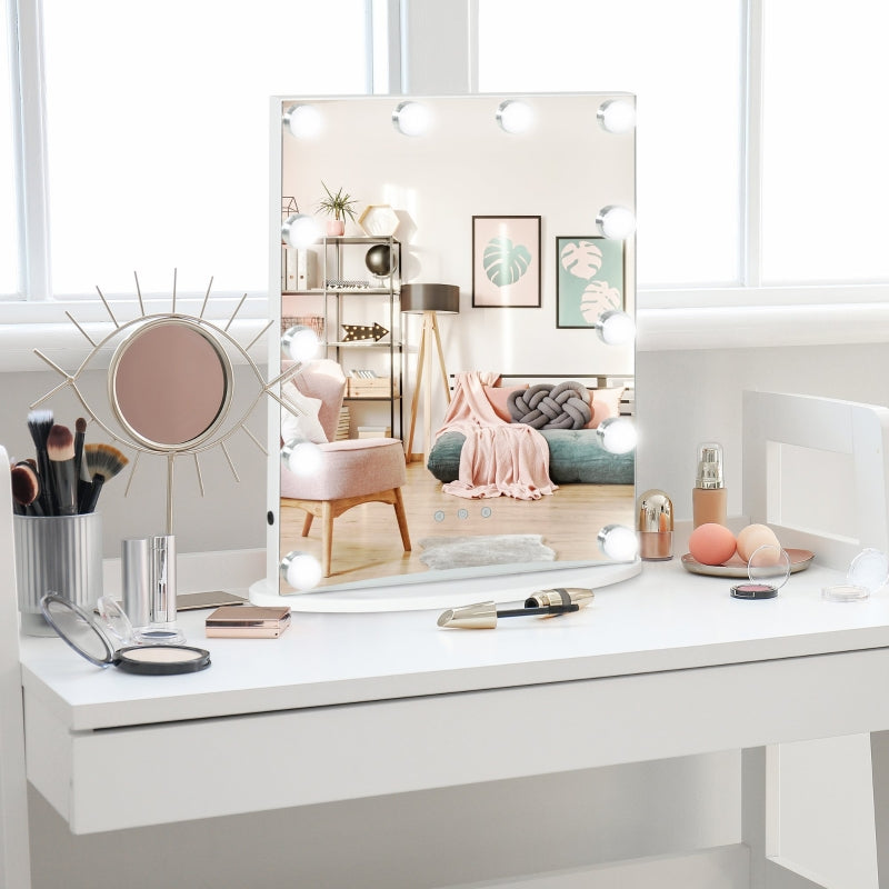 Hollywood Mirror With Lights For Makeup Dressing Table, White