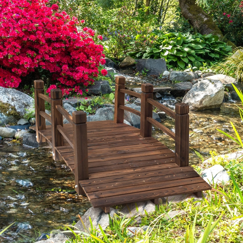 1.5M Wooden Garden Bridge Lawn Décor