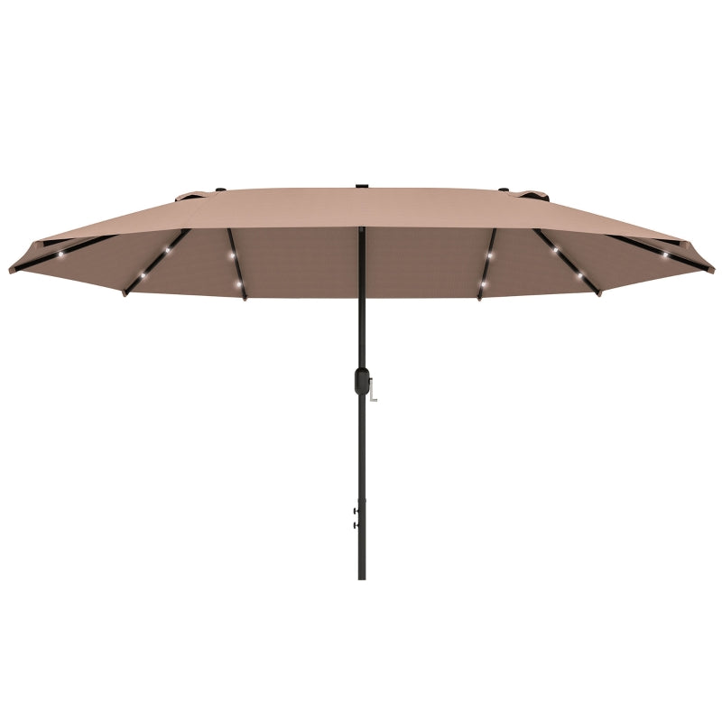 Double-Sided Umbrella Patio LED Solar Lights Khaki