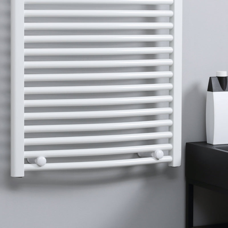 Curved Heated Towel Rail, White