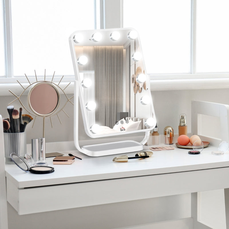 Hollywood Makeup Mirror With LED Lights, White