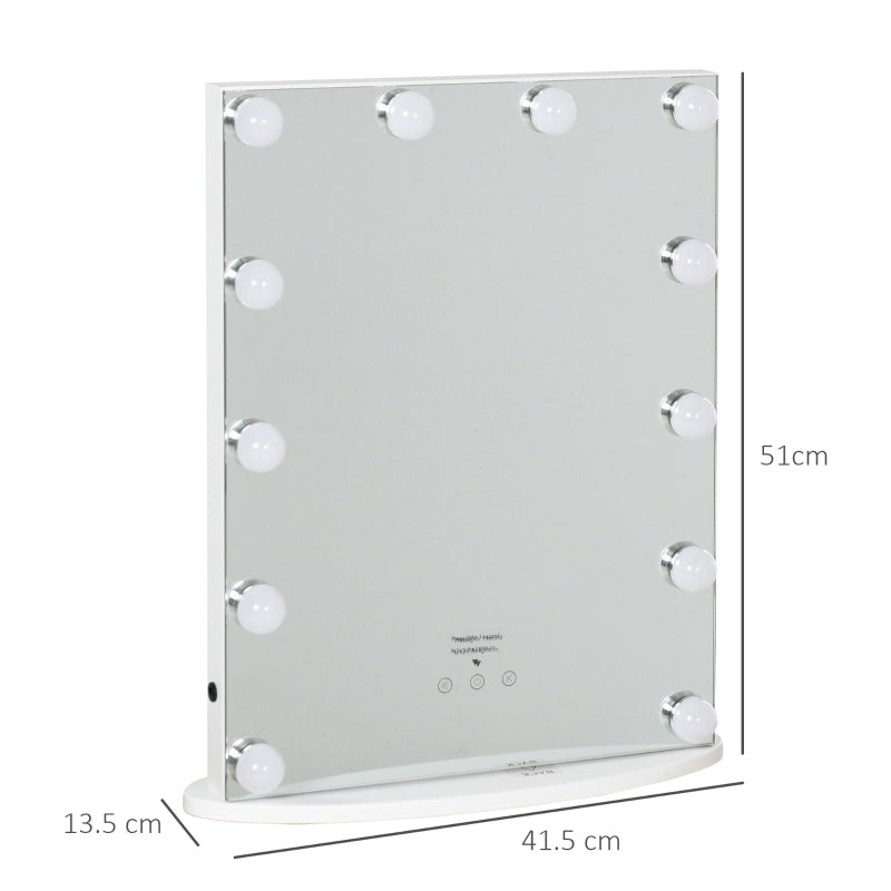 Hollywood Mirror With Lights For Makeup Dressing Table, White