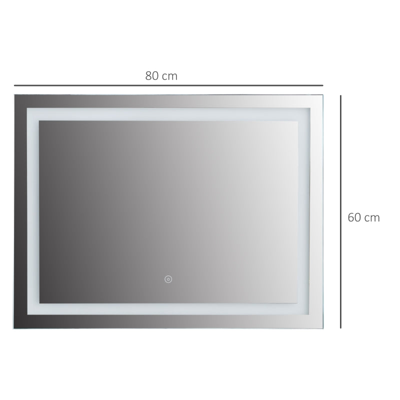 80x60cm LED Bathroom Mirror Wall Mounted