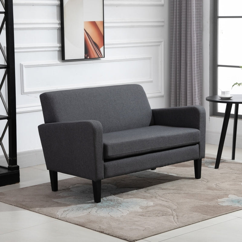 Two-Seater Slanted Back Sofa - Grey