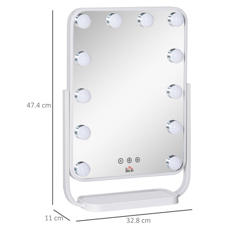 Hollywood Makeup Mirror With LED Lights, White