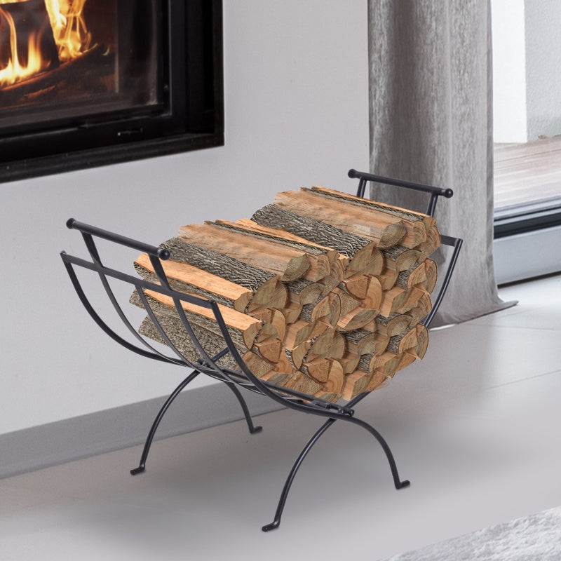 Folding Wood Log Holder Fireplace Storage Rack