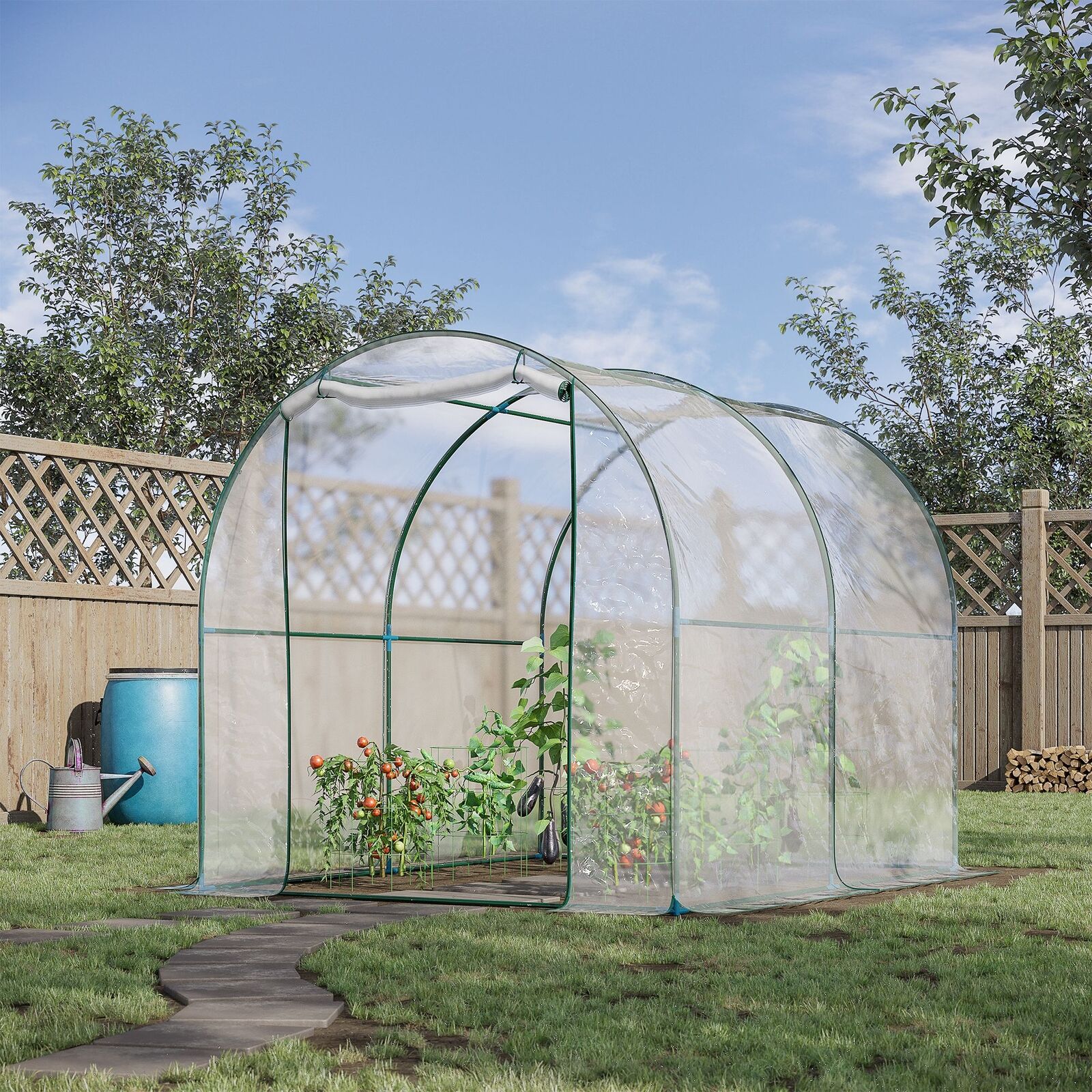 Walk In Transparent Greenhouse, Steel Frame