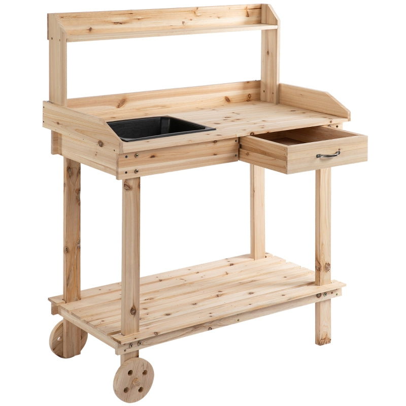 Wooden Potting Bench Work Table