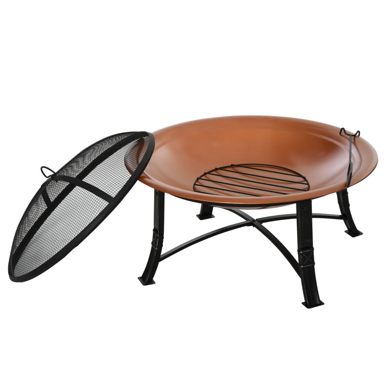 76cm Metal Large Firepit Bowl - Bronze