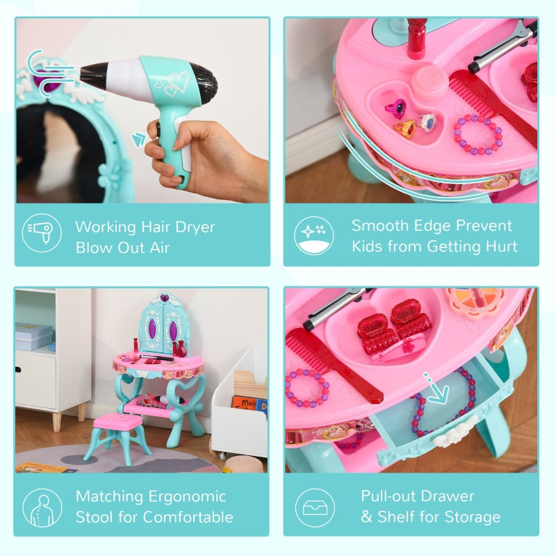 Children's Princess Dressing Table And Stool